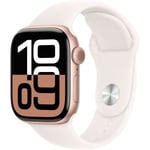 Apple Watch Series 10 GPS - 42 mm - roséguld aluminiumfodral - Light Blush Sport Band - S/M