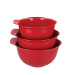 KitchenAid Mixing Bowl Set of 3, Plastic, Dishwasher Safe, Empire Red