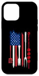 Coque pour iPhone 12 mini Cool USA Drapeau Américain Humour Barbecue Griller Barbecue Design