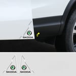 Antikrockhörnskydd för bildörr fram, PVC-dörrstötskyddskant anti-scratch gummiskyddsfilm - Skoda (tvåpack)