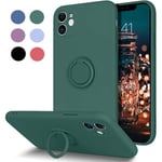 iPhone 11 - Välj Färg Silikonskal Stötdämpande med Ringhållare Green Grön