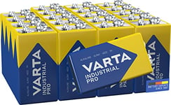 VARTA Piles Bloc 9V, lot de 20, Industrial Pro, Batterie Alcaline, pack de stockage, pour détecteurs de fumée, alarmes incendie