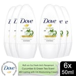 Dove Roll-On Deo Go Fresh 48H Long Lasting Fragrance Anti-Perspirant, 6x50ml