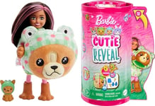 Barbie Cutie Reveal Chelsea Doll & Accessories, Animal Plush Costume & 6 Surprises Including Color Change, Puppy as Frog, HRK29
