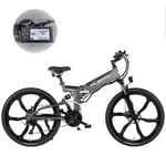 GHH Outdoor Mountain MTB bike 26" Adult folding electric bike Wheel Mens Hybrid Bike,Detachable Lithium Battery (48V 12.8Ah 614W) with Hydraulic Disc Brakes,Aluminum Alloy Bicycles All Terrain