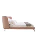 Ligne Roset - Desdemone Bed 160x200 High, Anthracite Stained Beech, Fabric Cat. D, Harald 3 Elephant 4181