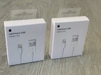 2 X Apple iPhone Chargers Cable 1M Charging Lead Lightning To USB Cable 1M Fast