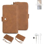 2in1 protection case for Motorola Moto G32 wallet brown cover pouch