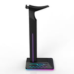 RGB Headset Stand And Gaming Headphone Stand 2 USB Ports Headphone