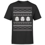 Star Wars Christmas Stormtrooper Knit Black T-Shirt - L