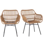 https://furniture123.co.uk/Images/780833001FNN002_3_Supersize.jpg?versionid=16 Set of 2 Brown Rattan Effect Dining Armchairs - Fion