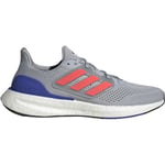 adidas Men's Pureboost 23 Shoes Sneaker, Halo Silver/Solar red/Lucid Blue, 7 UK