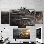 Picture prints on canvas 5 pieces paintings modern Framed artwork Photo Home Decoration 5 panel World of Tanks Panzerkampfwagen VI Ausf. E Tiger I Wall art 150 x 80 cm