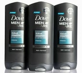 3x Dove Men+ Care Clean Comfort, 400 ml, Shower Gel for Men, Body Wash, Shampoo