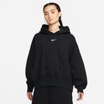 Nike Luvtröja NSW Phoenix Fleece - Svart/Vit Dam, storlek X-Large