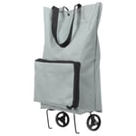 Hopfällbar Trolleyväska Vikbar Shoppingvagn Vikbar Shoppingväska Med Hjul Grå 48x28cm Grey 48x28cm