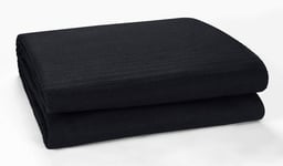 EHC Classic Rib Cotton Throw, Sofa Settee Bed Throw Bedspread - 250cm x 380cm, 100" x 150" Inches Fits 4 or 5 Seater Sofa or Super King Size Bed, Black