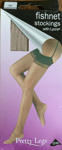 Ladies Nude Colour fishnet stocking plain top size M by Pretty Legs