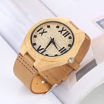 DMXYY-fashion watch- Fashion Personality Big Round Dial Bamboo Shell Watch with Leather Strap. (Color : Color7)