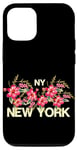 iPhone 15 Pro Cute Floral New York City with Graphic Design Roses Flower Case