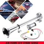 178db Single Trumpet Air Horn Compressor Kit For Train Car Truck Silver