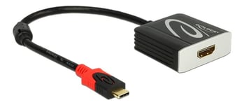 DeLOCK USB-C - HDMI-sovitin, 4K 60Hz, USB-C uros, HDMI naaras, musta