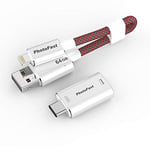 PhotoFast &apos Quot;Memories Cable Gen3, Ultime USB 3.1 vers Lightning câble de Chargement avec Embout USB C 64GB MemoriesCable Rot