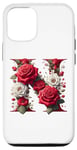 iPhone 15 Red Rose Roses Flower Floral Design Monogram Letter N Case