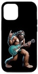Coque pour iPhone 14 Pro Rock On Bigfoot jouant de la guitare électrique Sasquatch Music Band