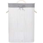 Tvätthink - SPRINGOS - 72L - Naturligt bambu - Vit - Modern skandinavisk stil Vit
