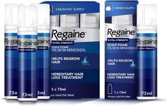 Regaine for Men Extra Strength Scalp Foam (4X 73 Ml), Treatment for Hair Regrowt