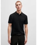 BOSS Green Paule 4 Mens Tipped Collar Polo Shirt - Black - Size Large