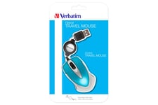 Verbatim Go Mini Optical Travel Mouse - mus - USB - blå karribien