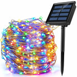 Guirlande Solaire,Guirlande solaire à LED multifonction multicolore 22 mètres，Guirlande Lumineuse Solaire Extérieure,Lampe solaire