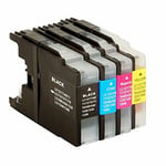 LC1240 NonOEM BK/CMY Ink Cartridges for Brother DCP-J525W MFC-J6910DW J825DW