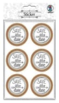 Ursus 59530005F Lot de 24 Autocollants de Mariage avec Inscription « Save The Date, » et décorés de Films - Diamètre : Environ 4,8 cm, Multicolore