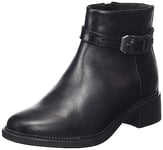 Clarks Women's Maye Grace Chelsea Boot, Black Black Leather, 7.5 UK