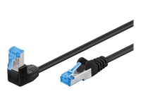 Goobay - Patch-Kabel - Rj-45 (Hane) Vinklad Till Rj-45 (Hane) Rak - 2 M - 6 Mm - Sftp, Pimf - Cat 6A - Halogenfri, Rund, Tvinnad - Svart