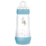 MAM Biberon Easy Start Anti-Colique 4+ mois débit rapide (320 ml) Océan – Biberon pour réduire les coliques et l'inconfort de bébé – Biberon bébé compatible avec l'allaitement maternel