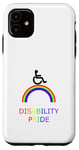 Coque pour iPhone 11 Disability Pride: Fauteuil roulant sur arc-en-ciel