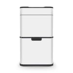 Tower T938021WHT Ozone Recycling Sensor Bin, 50L, Complete Recycling System, Hands Free Opening, Carbon Filter, White