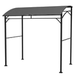 Grillpaviljong 215 x 150 x 220 cm, vattenavvisande trädgårdspaviljong med böjt tak, trädgårdslusthus med krokar, BBQ-paviljong,