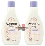 2 x Aveeno Baby CALMING COMFORT Bedtime Bath & Wash Lavender Scent 250ml