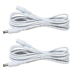 Sanhuii 2pcs 1m/3.3ft DC Plug Extension Cable, 2.5mm x 5.5mm DC Power Male to Female Extension Cord, for Power Adapter, 12V CCTV Wireless IP Camera, White