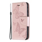 The Grafu Case for iPhone SE 2020 / iPhone 8 / iPhone 7, Durable Leather and Shockproof TPU Protective Cover with Credit Card Slot and Kickstand for iPhone SE 2020 / iPhone 8 / iPhone 7, Rose Gold