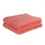 FAIRWAYUK Waffle Bath Towels, Water Absorbent Hand Bath Sheet , Ultra Soft Super, Kitchen, Bathroom, Bedroom | 100% Cotton | 600GSM | 9 Colours (Coral, Bath Sheet - 2 Pack)