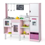 2 i 1 barnkök & butik med ljus & ljud & 82 tillbehör & bräde & glassmaskin lekkök
