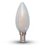 V-Tac 4W LED kronljus - Filament, mattteret glas, E14 - Dimbar : Inte dimbar, Kulör : Varm