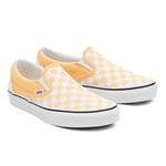 VANS Checkerboard Classic Slip-on Shoes ((checkerboard) Flax/true White) Women Yellow, Size 8