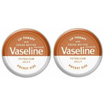 Vaseline Cocoa Butter for Dry Lip Petroleum Jelly Therapy - 2 x Tins of 20g